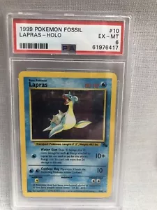 Pokemon 1999 WOTC PSA 6 Fossil Unlimited Lapras 10/62 Holo EX-MT - Picture 1 of 4