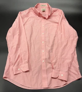 L.L.Bean Men's Cotton Wrinkle Resistant Peach Pink Button Down Shirt Medium Reg - Picture 1 of 2