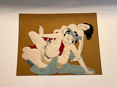 SHUNGA Japanische Erotik Szenen Rahmen AKT Schaumstoff ? • 750€