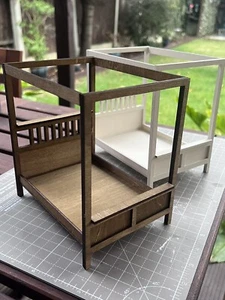 DIY KIT Wood 1/12th scale dolls house bed - Picture 1 of 6