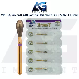 MDT Dental FG ZirconIT ADJ Fútbol Diamond Bur Z276 L19.0mm Ø3.1mmX6.2mm - Imagen 1 de 5