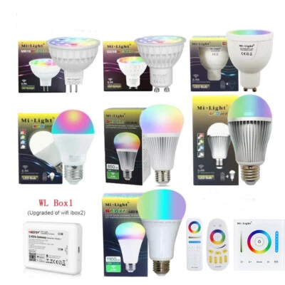 MiBoxer 2.4G LED Bulb light E27 GU10 MR16 E14 RGB CCT Smart WiFi APP RF Remote - Image 1 of 4