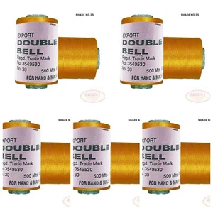 5X Viscose Rayon Yarn Thread Yellow Colour 500mtr,Hand & machine embroidery - Picture 1 of 3