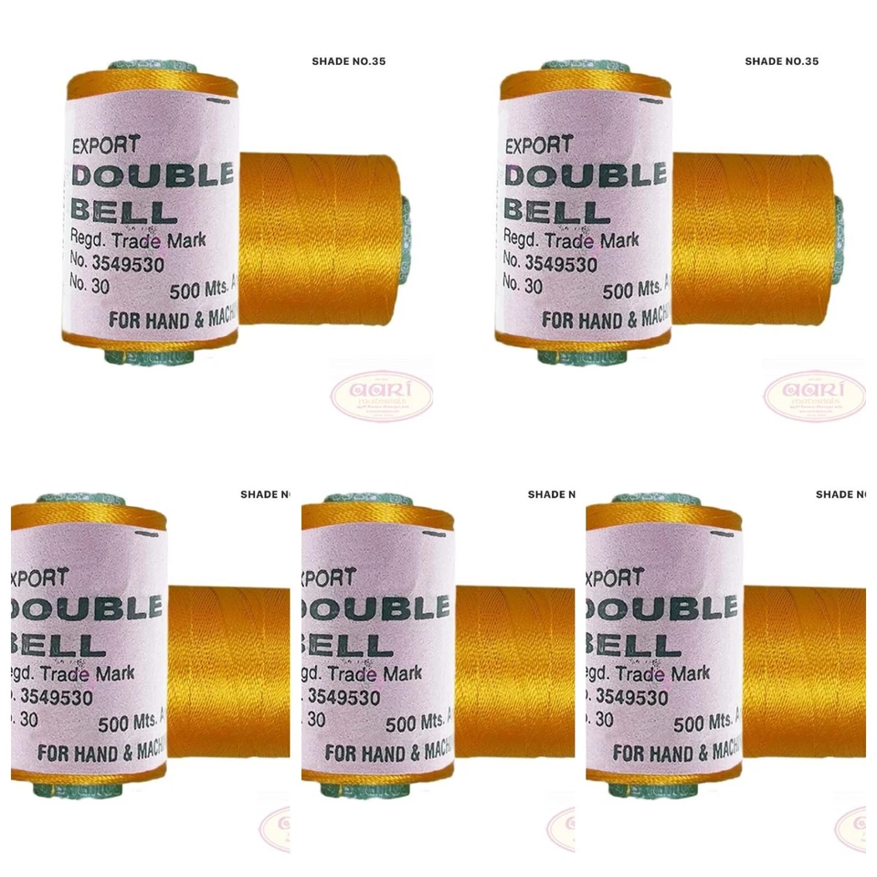 5X Viscose Rayon Yarn Thread  Yellow Colour 500mtr,Hand & machine embroidery - Image 1 of 3