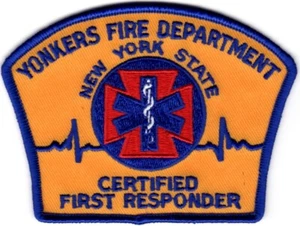 Yonkers Fire Dept.  Certified First Responder NY Firefighter Patch - Picture 1 of 1