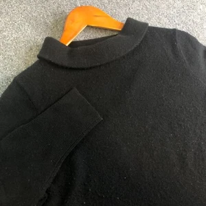 Talbots Pure Cashmere Sweater Womens Large Black Long Sleeve Turtleneck Knit - Picture 1 of 9