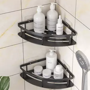 ⭐2x Duschregal Duschkorb Ohne Bohren Badregal Duschregal Eckregal Aluminium DE⭐ - Bild 1 von 12