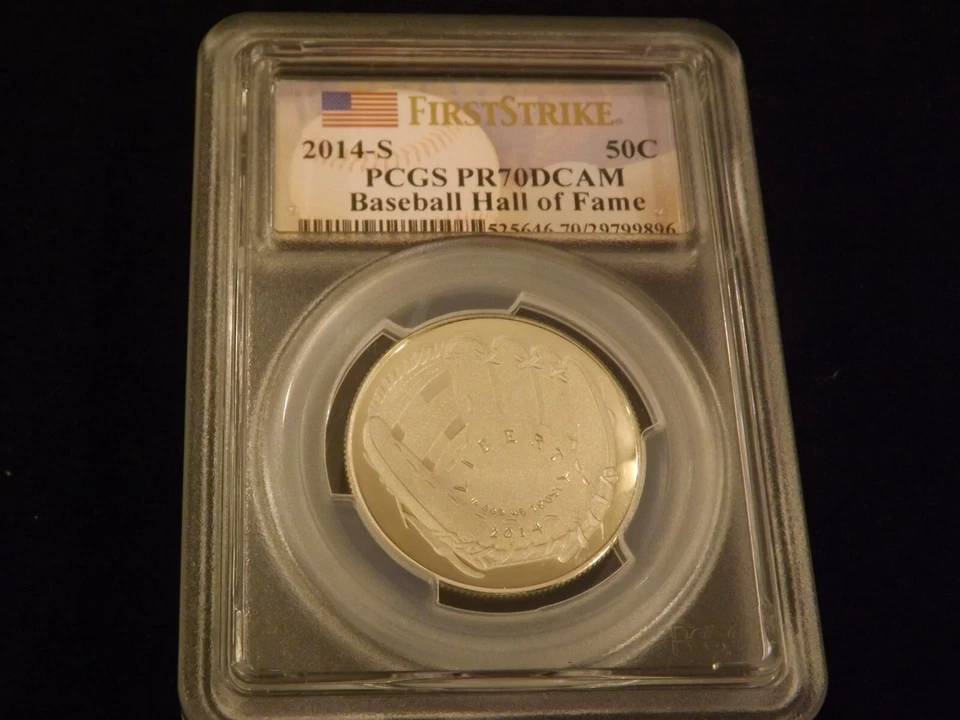 2014-S  50C      Baseball Hall Of Fame      PCGS PR 70 DCAM - Image 1 of 2