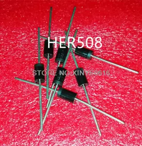 Hot Sell 50PCS HER508 HER5O8 5A 1000V DO-27 Diodo rectificador de recuperación rápida - Imagen 1 de 1