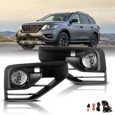 Luces antiniebla para parachoques de conducción con lente transparente Nissan Pathfinder 2017 2018 2019 2020 Foto 1 de 4