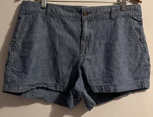 Gap pantaloncino donna blu chambray tasche vita alta casual tasche tg 12 3’ corto - Foto 1 di 7