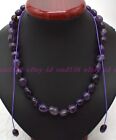 Natural 8-10Mm Purple Amethyst Irregular Freeform Gemstone Beads Necklace 18"