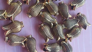 Tulip Spacer Beads Antic gold Jewelry Making Tassel Making 1cm 15pcs - Picture 1 of 10