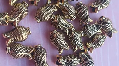 Tulip Spacer Beads Antic gold Jewelry Making Tassel Making 1cm  15pcs - Image 1 of 4