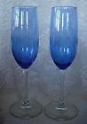Collectible Quality Set of 2 Cobalt Blue Champagne Toasting Flutes - Made in USA
