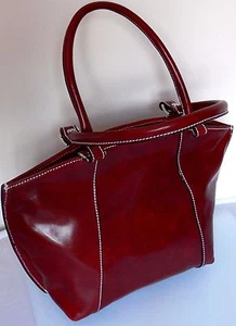 BORSA A MANO DONNA BAULETTO DONNA A SPALLA BORDEAUX PELLE IT BAG - Picture 1 of 12