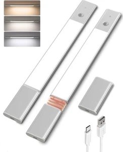 2 Pack, 98 LED Motion Sensor Cabinet Light, Under Counter Closet Lighting 16.6in - Picture 1 of 10