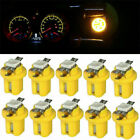 10Pcs T5 B8.5D 5050 1Smd Led Yellow Car Dashboard Gauge Instrument Light Bulbs