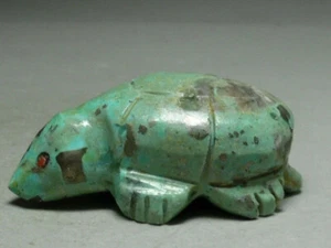 ZUNI FETISH F-3046 TURQUOISE MOLE BY EVALENA BOONE - Picture 1 of 6