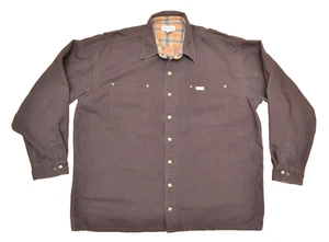 Carhartt Herren XL Tall Flanell gefütterte Jacke Druckknopfverschluss braun Baumwolle - Bild 1 von 8