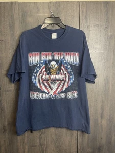 Vintage Run For The Wall Freedom Isn’t Free 25 Years T-Shirt Adult XL Navy Blue - Picture 1 of 8