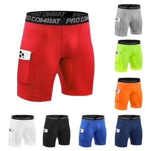 Herren Sport Basketball Tight Shorts Fünfpunkt schnelltrocknende Shorts mit Tasche - Bild 1 von 13
