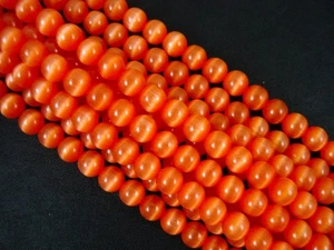 Cats Eye Beads 6mm Orange 36cm Strand DIY Jewellery Bracelets Earrings - Picture 1 of 2