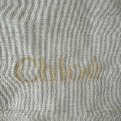 CHLOE 集尘袋白色抽绳旅行储物袋中号 8x13 — 第 1/3 张图片