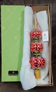 Christopher Radko Rare Fascination Finial Multicolor 3 Ball Tree Topper with Box - Picture 1 of 8