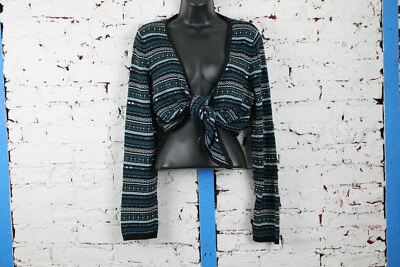 Top envolvente International Concepts Petite para mujer adorno seda/algodón talla L  Foto 1 de 4