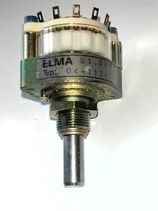 12 WEGE 1 POLIG ELMA SERIE 04 VERGOLDET DREHSCHALTER AUDIOPHIL fba39.34 - Bild 1 von 4