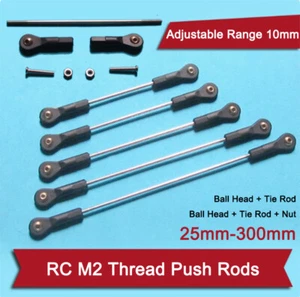 Varillas de empuje RC M2 rosca + extremo de varilla de enlace + tuerca M2 rótulas aptas para timón avión coche radiocontrol - Imagen 1 de 15