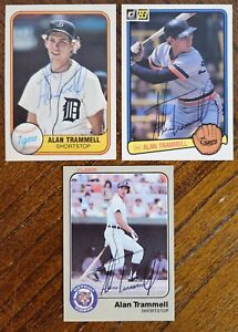 (3) ALAN TRAMMELL SIGNED/AUTOGRAPHED 1980s MLB CARDS NO CERTIFICATION READ *YCC*