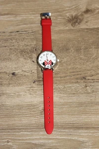 Disney 'PEEK A BOO' Minnie Mouse Wrist Watch With Red Strap - Picture 1 of 3
