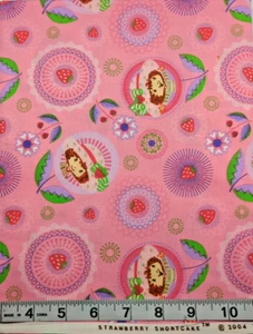 VTG 2004 Strawberry Shortcake Medallion Flowers BTHY Spectrix Cotton Fabric - Picture 1 of 4