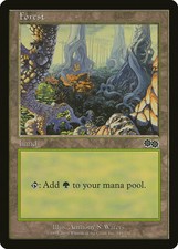 Forest (349) Urza's Saga HEAVILY PLD Basic Land MAGIC GATHERING CARD ABUGames
