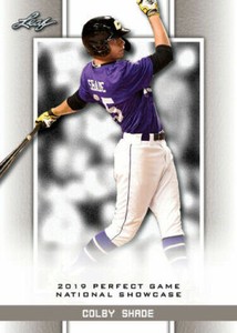 COLBY SHADE 2019 "1ST EVER PRINTED" LEAF PERFECT GAME NIKE ROOKIE CARD #76! 