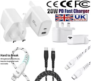 Prise Chargeur Adaptateur Pour IPHONE 16 15 14 13 12 Pro Max 20W Rapide Mural de - Photo 1 sur 25