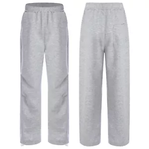 Unisex Kids Pants Training Trousers Jogging Sweatpants Gym Drawstring Fitness - Picture 1 of 32
