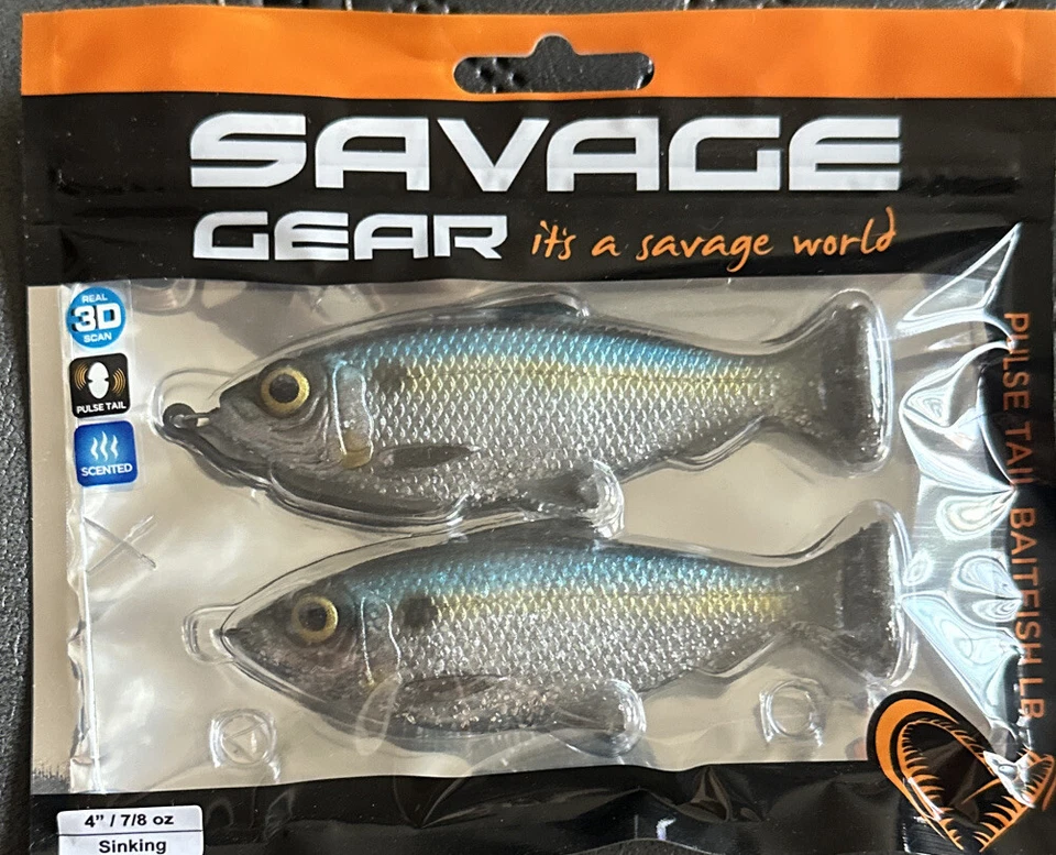 Savage Gear Pulse Tail Baitfish 4” 7/8 OZ Sinking Sexy Shad