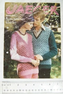 1974 Jaeger 4473 his & hers playing card sweaters, DK or mohair - Picture 1 of 1