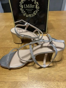 L. Miller Womens Block Heel Pumps, Color: Silver IM NIA Size 8 - Picture 1 of 7