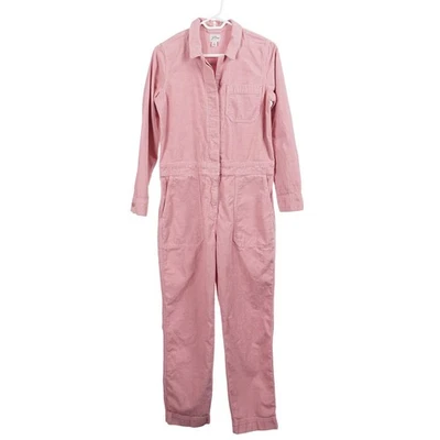 Женский комбинезон J.CREW вельветовый комбинезон размер 4 розовые карманы с длинным рукавом BB525 - Изображение 1 из 4