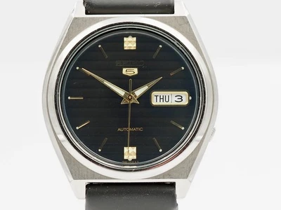 Vintage Seiko 5 DayDate Automatic 7S26-021R R2, Edelstahl, Gold/Black - 37 mm - Bild 1 von 4