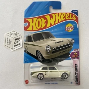 2025 HOT WHEELS #213 - Lotus Cortina (Ivory #10 Compact Kings - Long Card) A44 - Picture 1 of 1