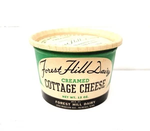 Vintage Forest Hill Dairy Creamed Cottage Cheese Container - Picture 1 of 8