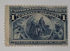 Travelstamps 1893 US Stamps Scott # 230, In Sight of Land, mnh, mint, og, 1 cent - Picture 1 of 7