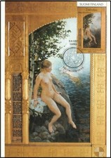 Erotic Akseli Gallen-Kallela Naked Aino-Myth Kalevala Finland FDC Maxi Card 1997