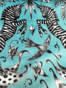 Tela Emma J Shipley Kruger de Clarke & Clarke Col.teal (terciopelo) 10 mtrs - Imagen 1 de 6