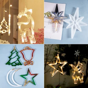 Crystal Epoxy Resin Mold Christmas Listed Decor Pendant Casting Silicone Mould - Picture 1 of 22